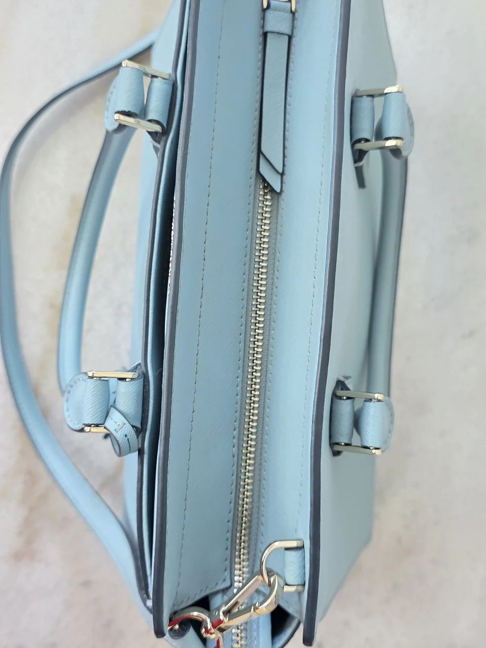 Kate Spade Cameron Medium Satchel Seaside Light Blue Saffiano Leather